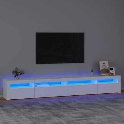 TV-Schrank mit LED-Leuchten Weiß 270x35x40 cm