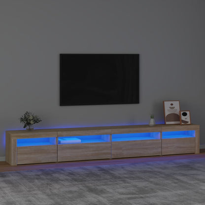 TV-Schrank mit LED-Leuchten Sonoma-Eiche 270x35x40 cm