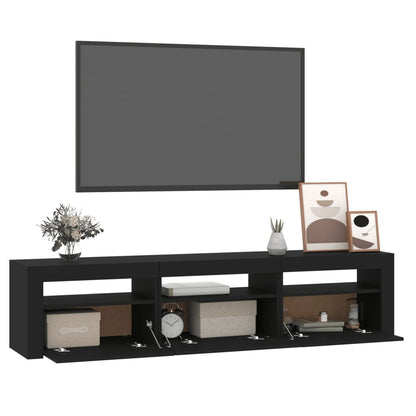 TV-Schrank mit LED-Leuchten Schwarz 180x35x40 cm