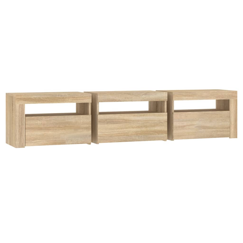 TV-Schrank mit LED-Leuchten Sonoma-Eiche 180x35x40 cm