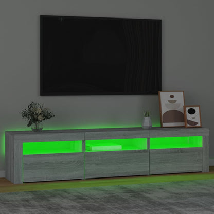 TV-Schrank mit LED-Leuchten Grau Sonoma 180x35x40 cm