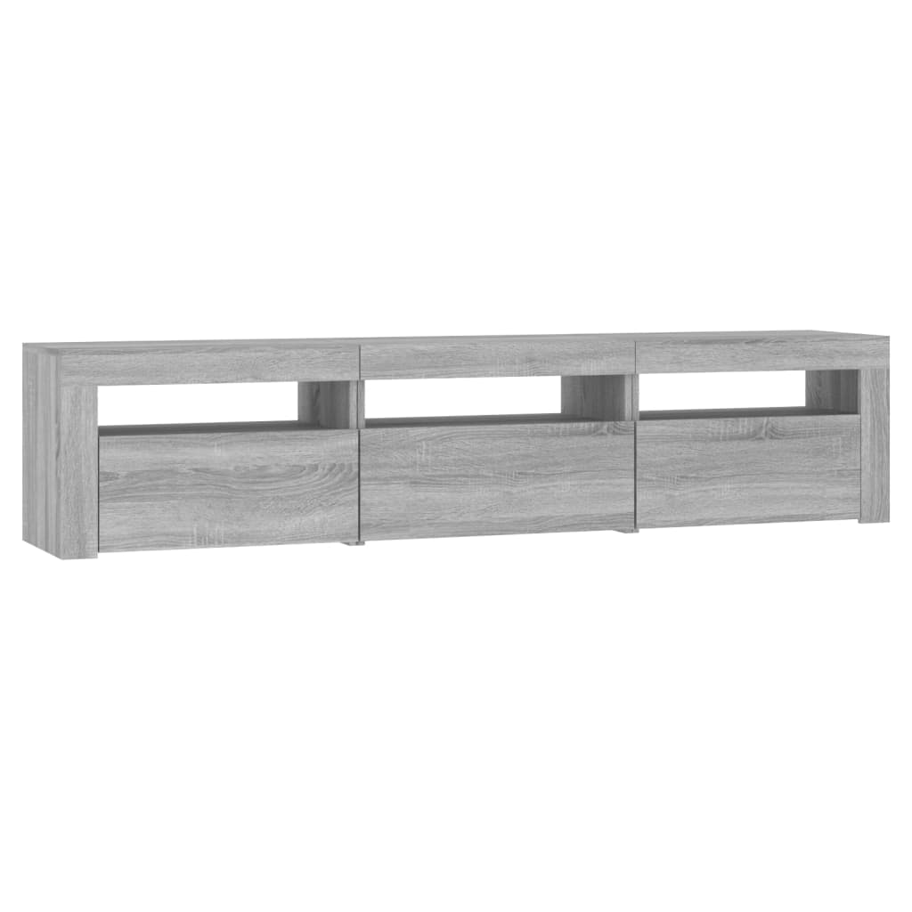 TV-Schrank mit LED-Leuchten Grau Sonoma 180x35x40 cm