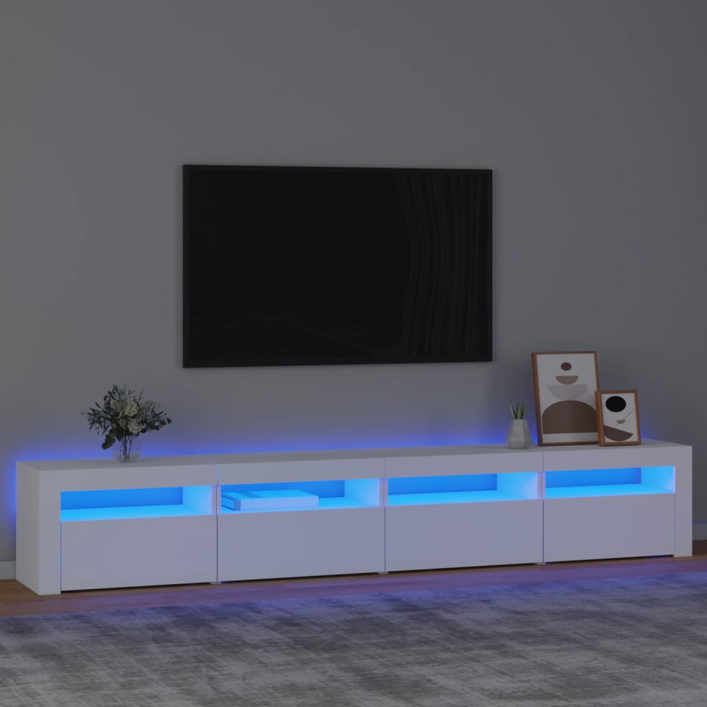 TV-Schrank mit LED-Leuchten Weiß 240x35x40 cm