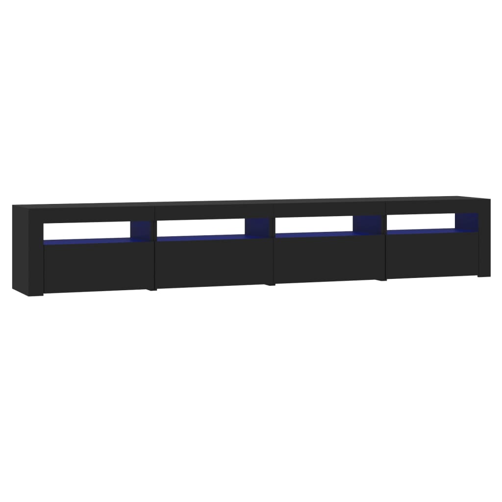 TV-Schrank mit LED-Leuchten Schwarz 240x35x40 cm