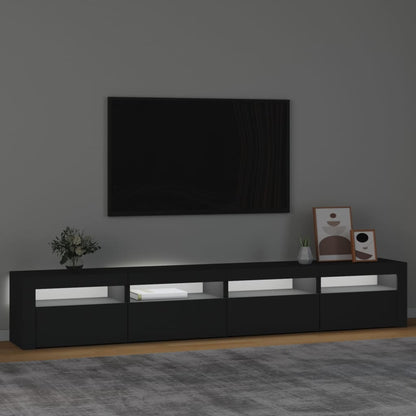 TV-Schrank mit LED-Leuchten Schwarz 240x35x40 cm