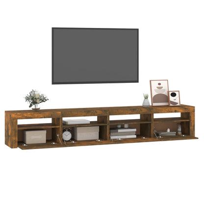 TV-Schrank mit LED-Leuchten Räuchereiche 240x35x40 cm