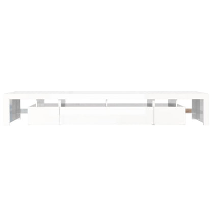 TV-Schrank mit LED-Leuchten Hochglanz-Weiß 260x36,5x40 cm