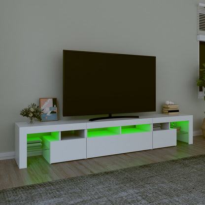 TV-Schrank mit LED-Leuchten Weiß 230x36,5x40 cm