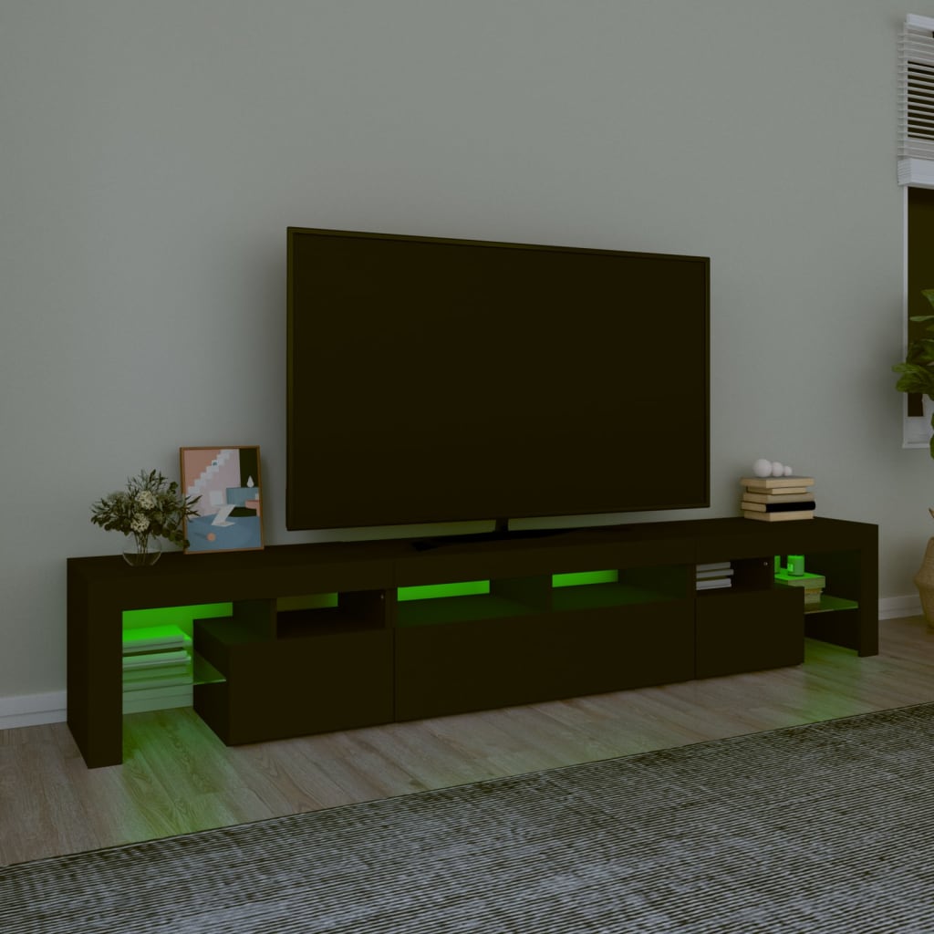 TV-Schrank mit LED-Leuchten Schwarz 230x36,5x40 cm