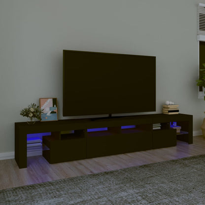 TV-Schrank mit LED-Leuchten Schwarz 230x36,5x40 cm