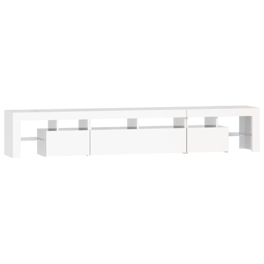 TV-Schrank mit LED-Leuchten Hochglanz-Weiß 230x36,5x40 cm