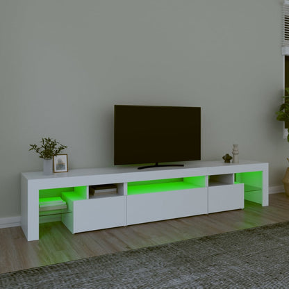 TV-Schrank mit LED-Leuchten Weiß 215x36,5x40 cm