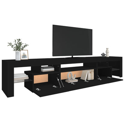 TV-Schrank mit LED-Leuchten Schwarz 215x36,5x40 cm