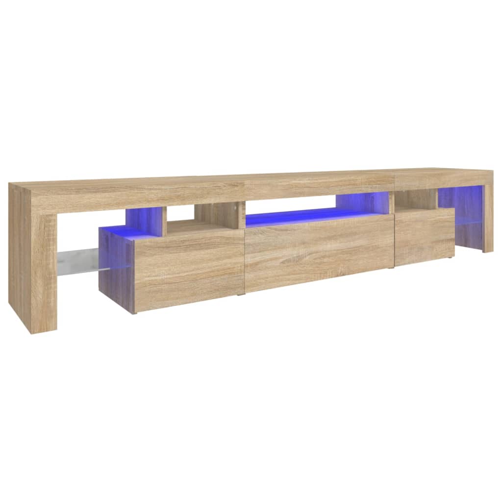 TV-Schrank mit LED-Leuchten Sonoma-Eiche 215x36,5x40 cm