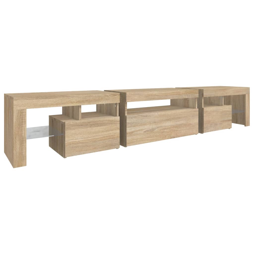 TV-Schrank mit LED-Leuchten Sonoma-Eiche 215x36,5x40 cm