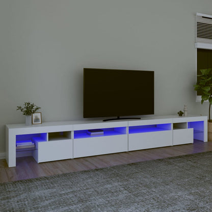 TV-Schrank mit LED-Leuchten Weiß 290x36,5x40 cm