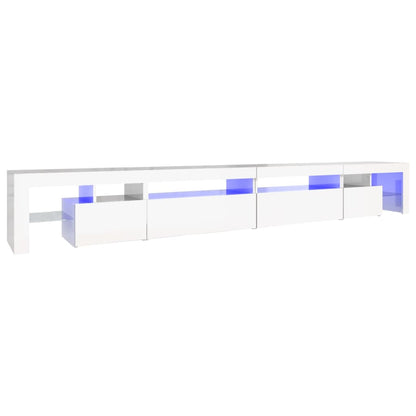 TV-Schrank mit LED-Leuchten Hochglanz-Weiß 290x36,5x40 cm