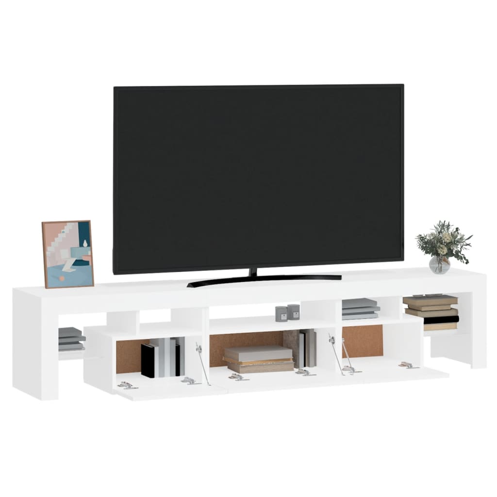 TV-Schrank mit LED-Leuchten Weiß 200x36,5x40 cm