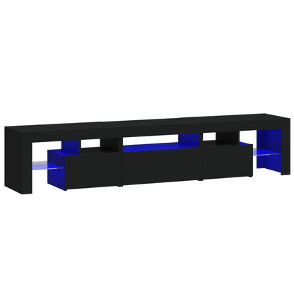 TV-Schrank mit LED-Leuchten Schwarz 200x36,5x40 cm