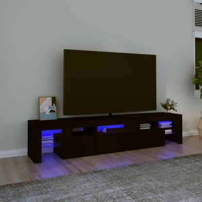 TV-Schrank mit LED-Leuchten Schwarz 200x36,5x40 cm