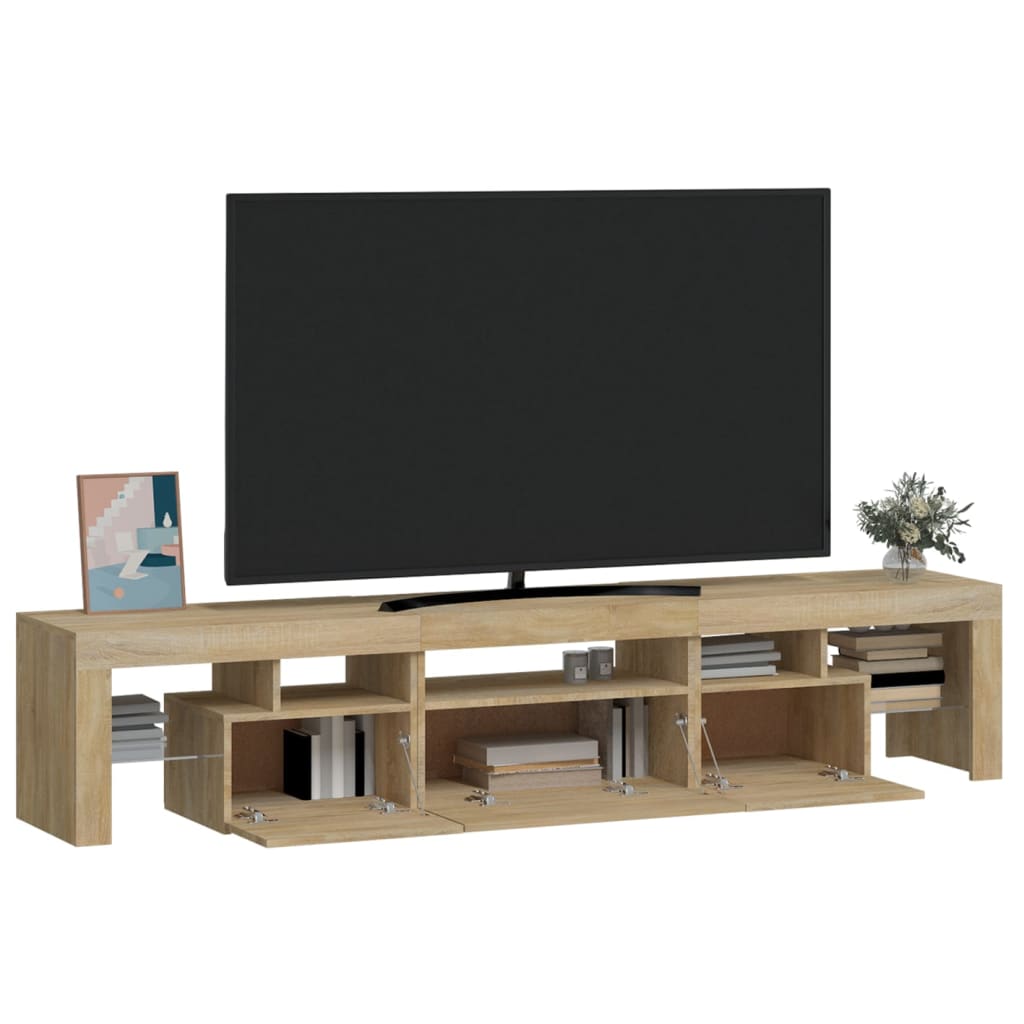 TV-Schrank mit LED-Leuchten Sonoma-Eiche 200x36,5x40 cm