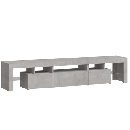 TV-Schrank mit LED-Leuchten Betongrau 200x36,5x40 cm