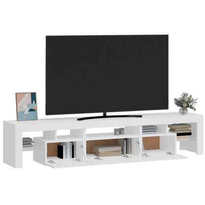 TV-Schrank mit LED-Leuchten Hochglanz-Weiß 200x36,5x40 cm