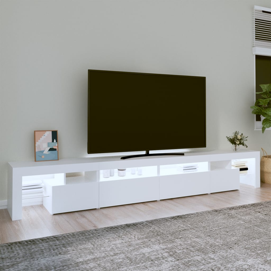 TV-Schrank mit LED-Leuchten Weiß 260x36,5x40 cm