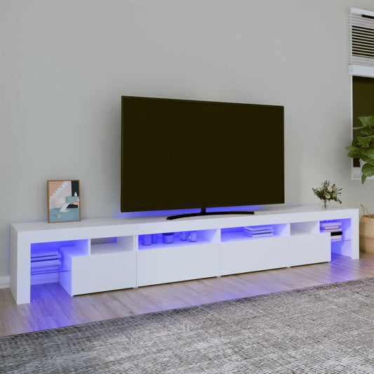 TV-Schrank mit LED-Leuchten Weiß 260x36,5x40 cm