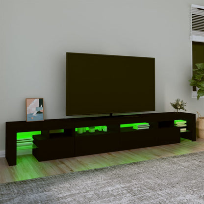 TV-Schrank mit LED-Leuchten Schwarz 260x36,5x40 cm