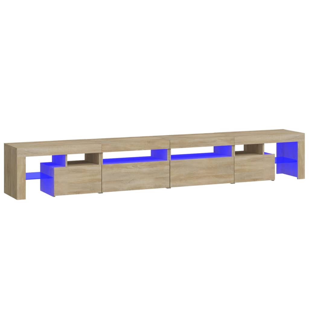 TV-Schrank mit LED-Leuchten Sonoma-Eiche 260x36,5x40 cm