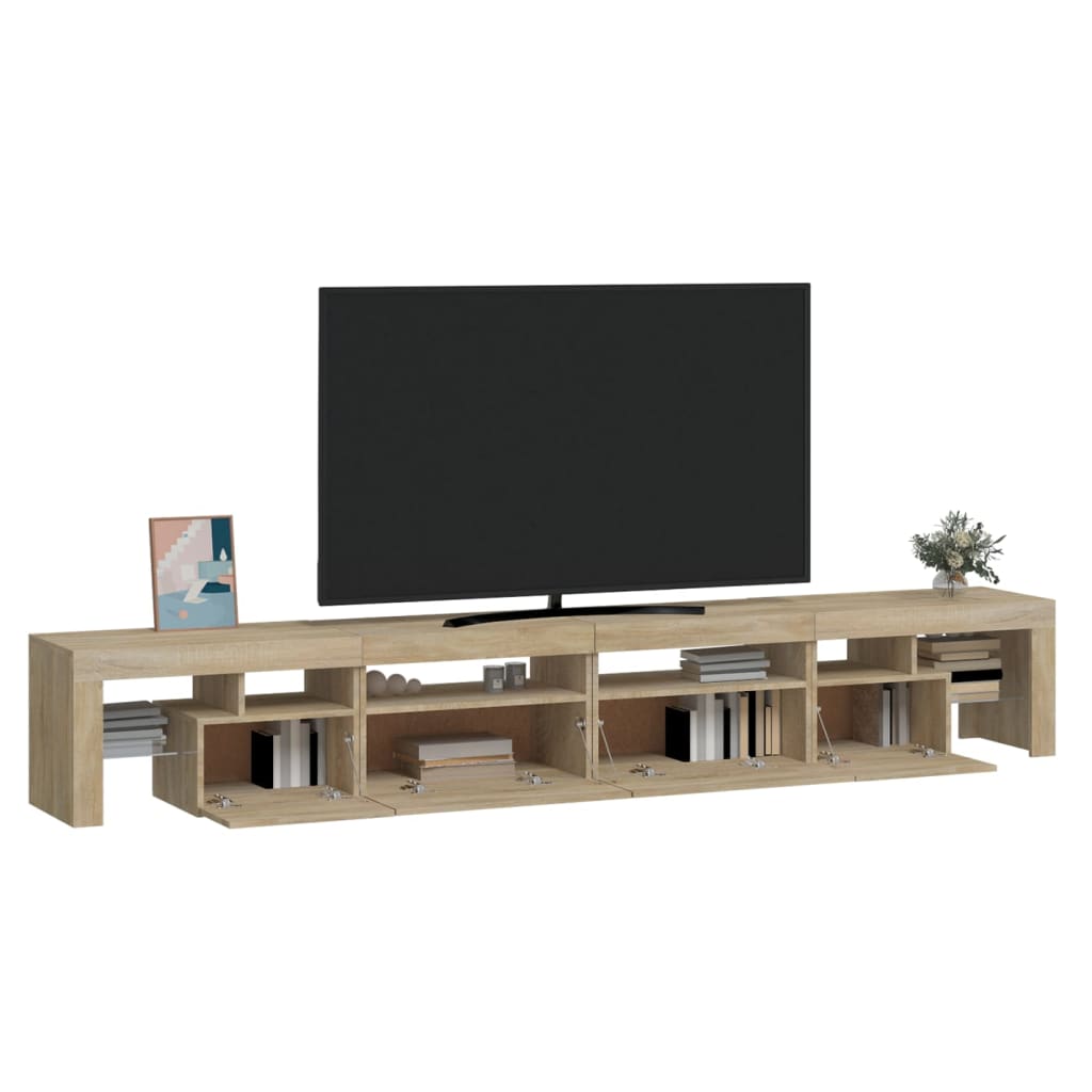 TV-Schrank mit LED-Leuchten Sonoma-Eiche 260x36,5x40 cm