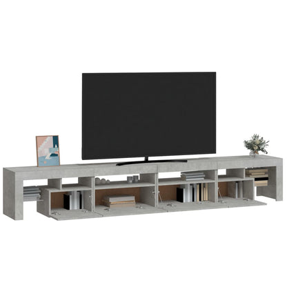 TV-Schrank mit LED-Leuchten Betongrau 260x36,5x40 cm