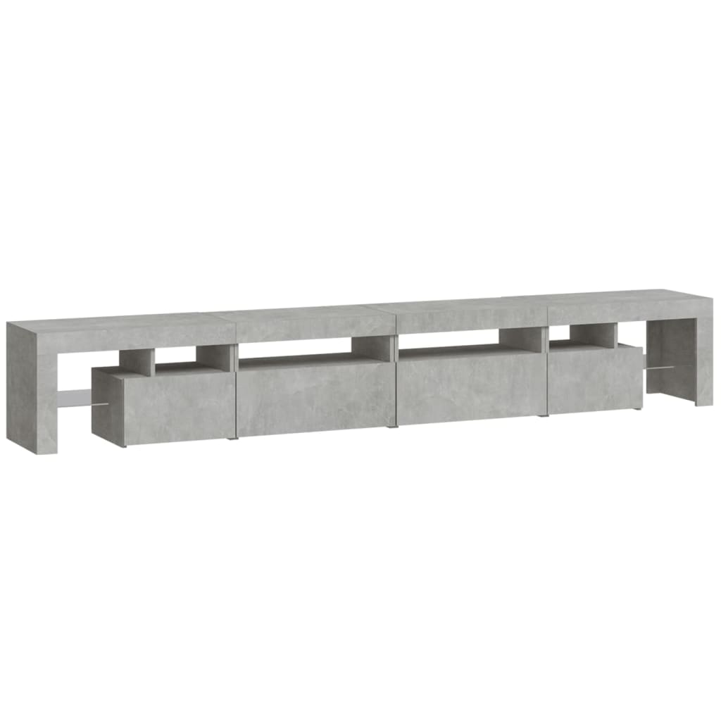 TV-Schrank mit LED-Leuchten Betongrau 260x36,5x40 cm