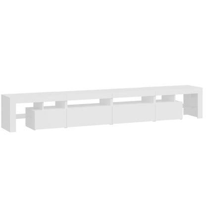 TV-Schrank mit LED-Leuchten Hochglanz-Weiß 260x36,5x40 cm