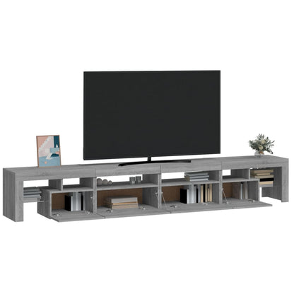 TV-Schrank mit LED-Leuchten Grau Sonoma 260x36,5x40 cm