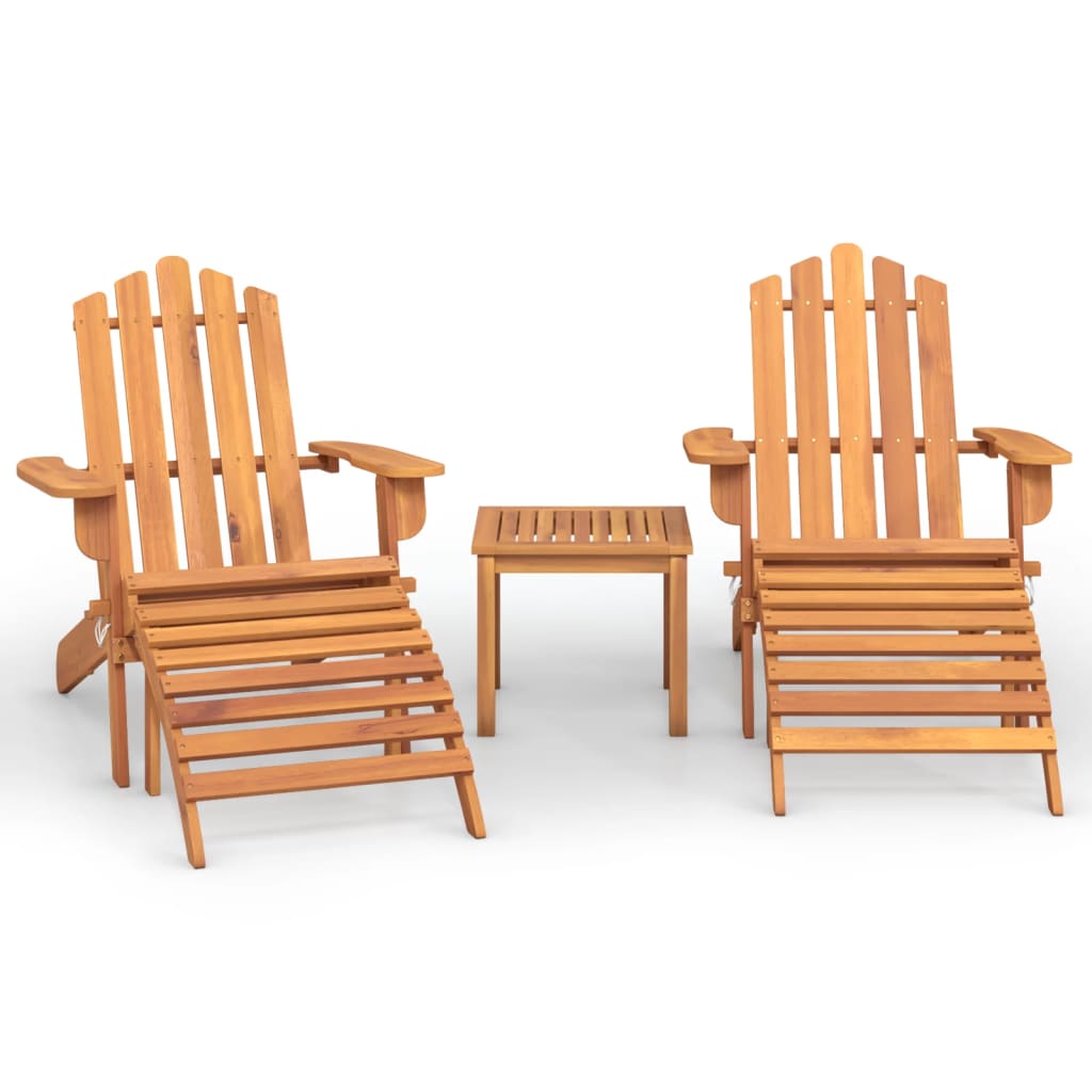 3-tlg. Garten-Lounge-Set Adirondack Massivholz Akazie