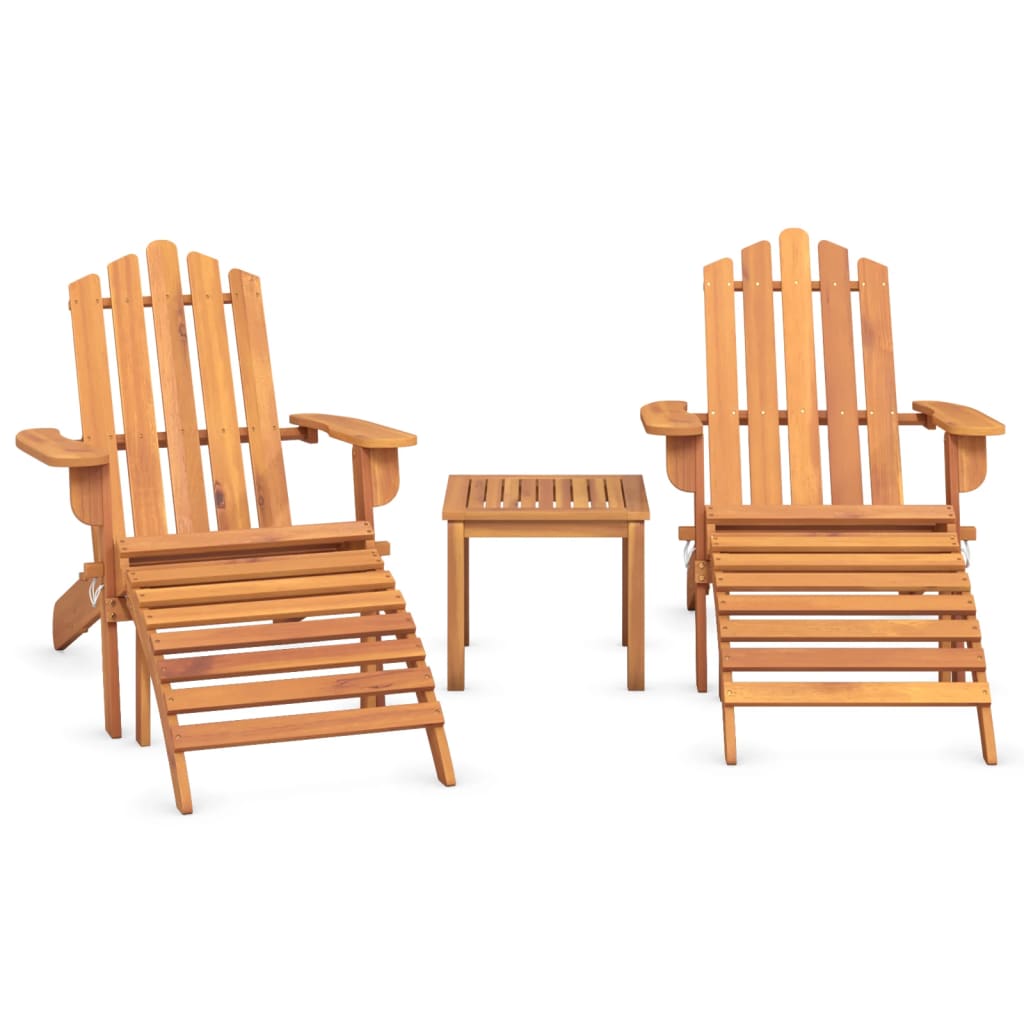 3-tlg. Garten-Lounge-Set Adirondack Massivholz Akazie