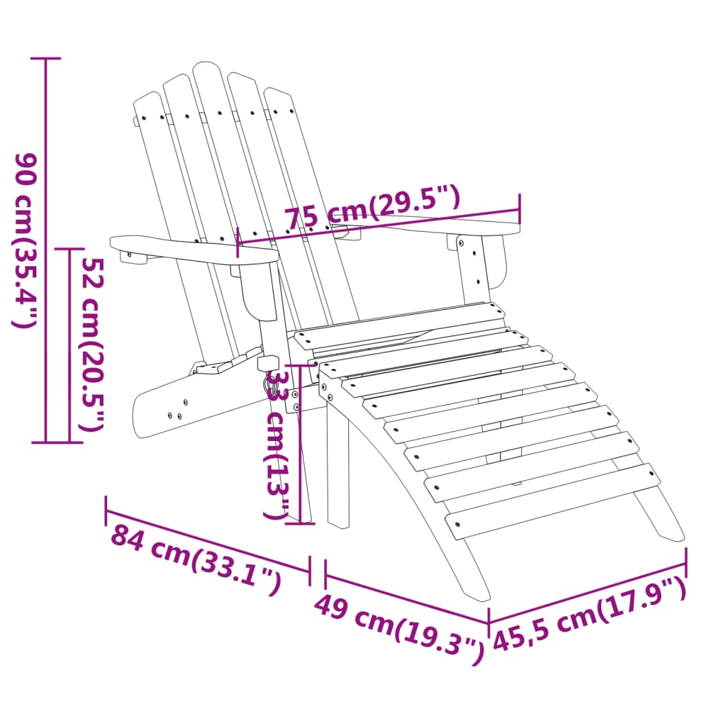 3-tlg. Garten-Lounge-Set Adirondack Massivholz Akazie