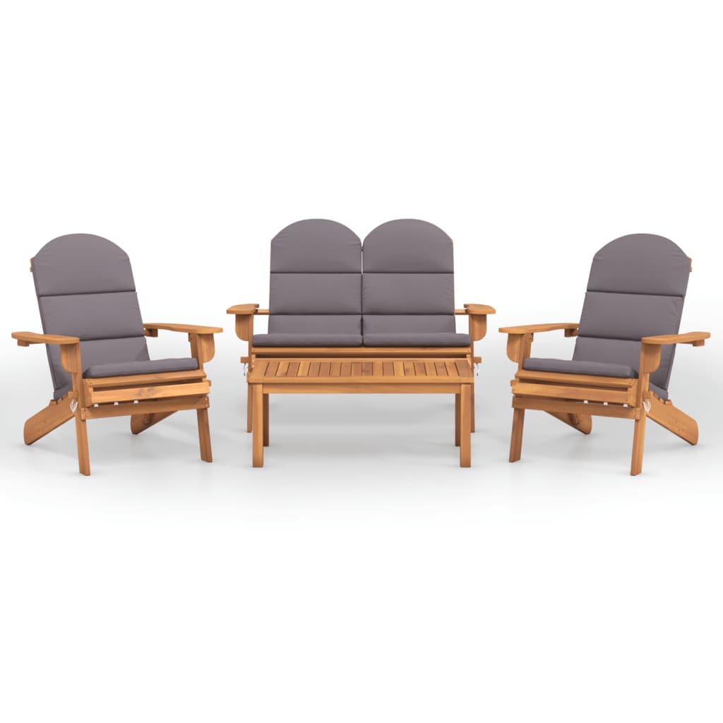 4-tlg. Garten-Lounge-Set Adirondack Massivholz Akazie