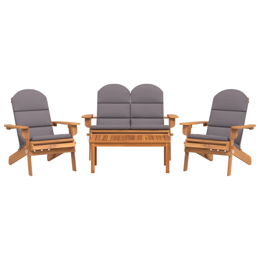 4-tlg. Garten-Lounge-Set Adirondack Massivholz Akazie