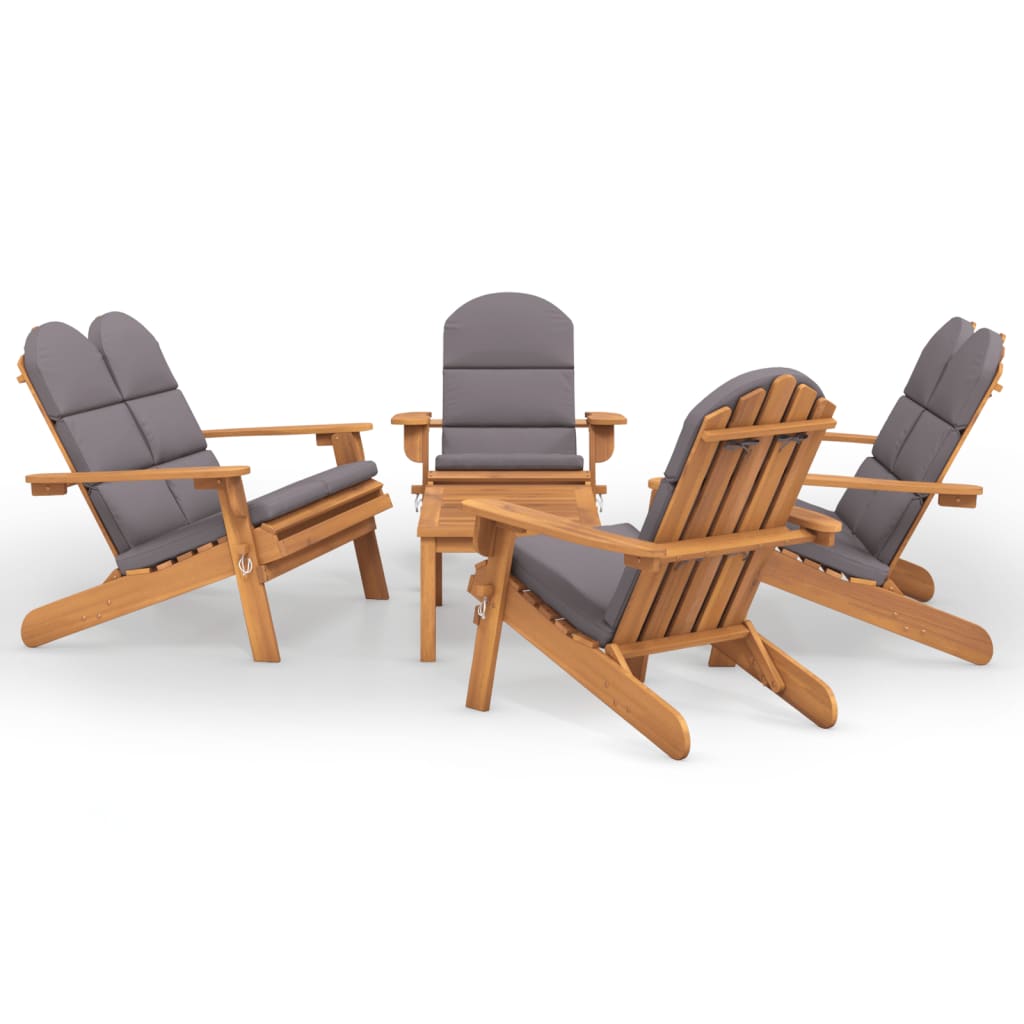 5-tlg. Garten-Lounge-Set Adirondack Massivholz Akazie