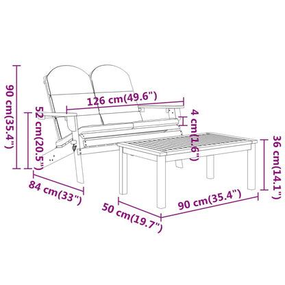 5-tlg. Garten-Lounge-Set Adirondack Massivholz Akazie