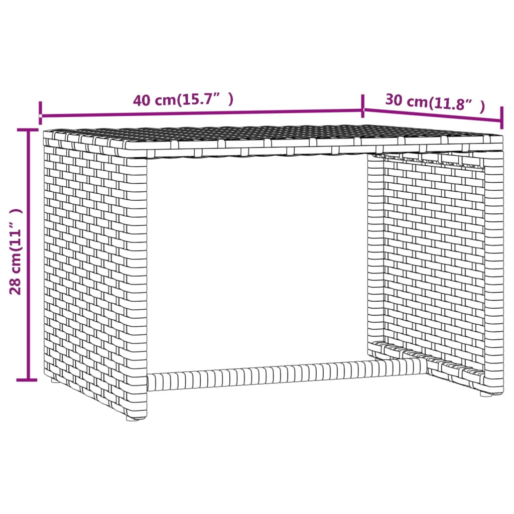 Sonnenliege 1 Stk. mit Tisch Schwarz Poly Rattan