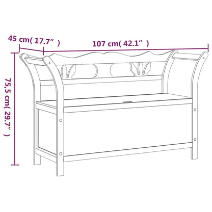 Klupa crna 107x45x75,5 cm puno drvo jela