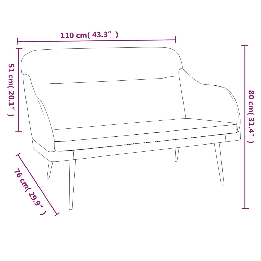 Sitzbank Dunkelgrau 110x76x80 cm Samt