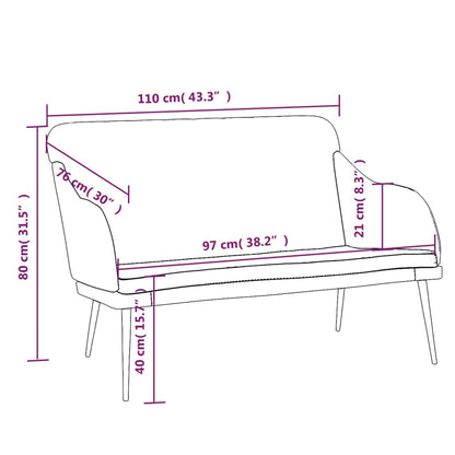 Sitzbank Schwarz 110x76x80 cm Samt