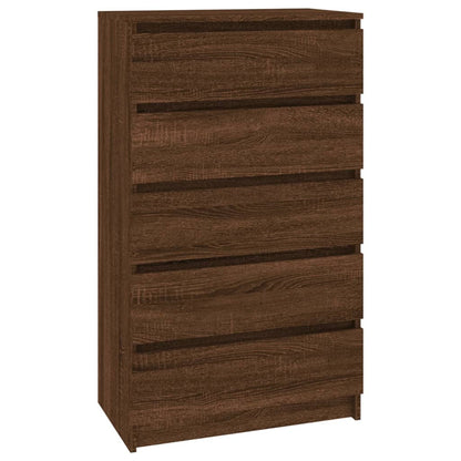 Drawer cabinet brown oak look 60x36x103 cm wood material