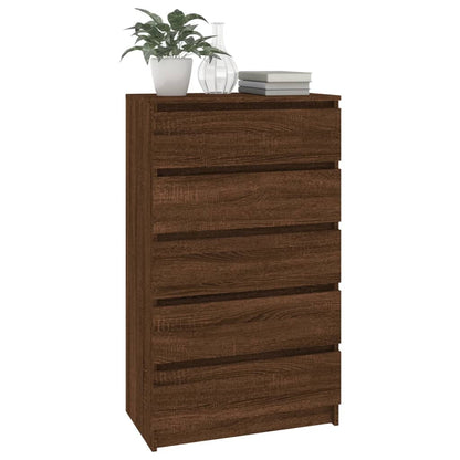 Drawer cabinet brown oak look 60x36x103 cm wood material