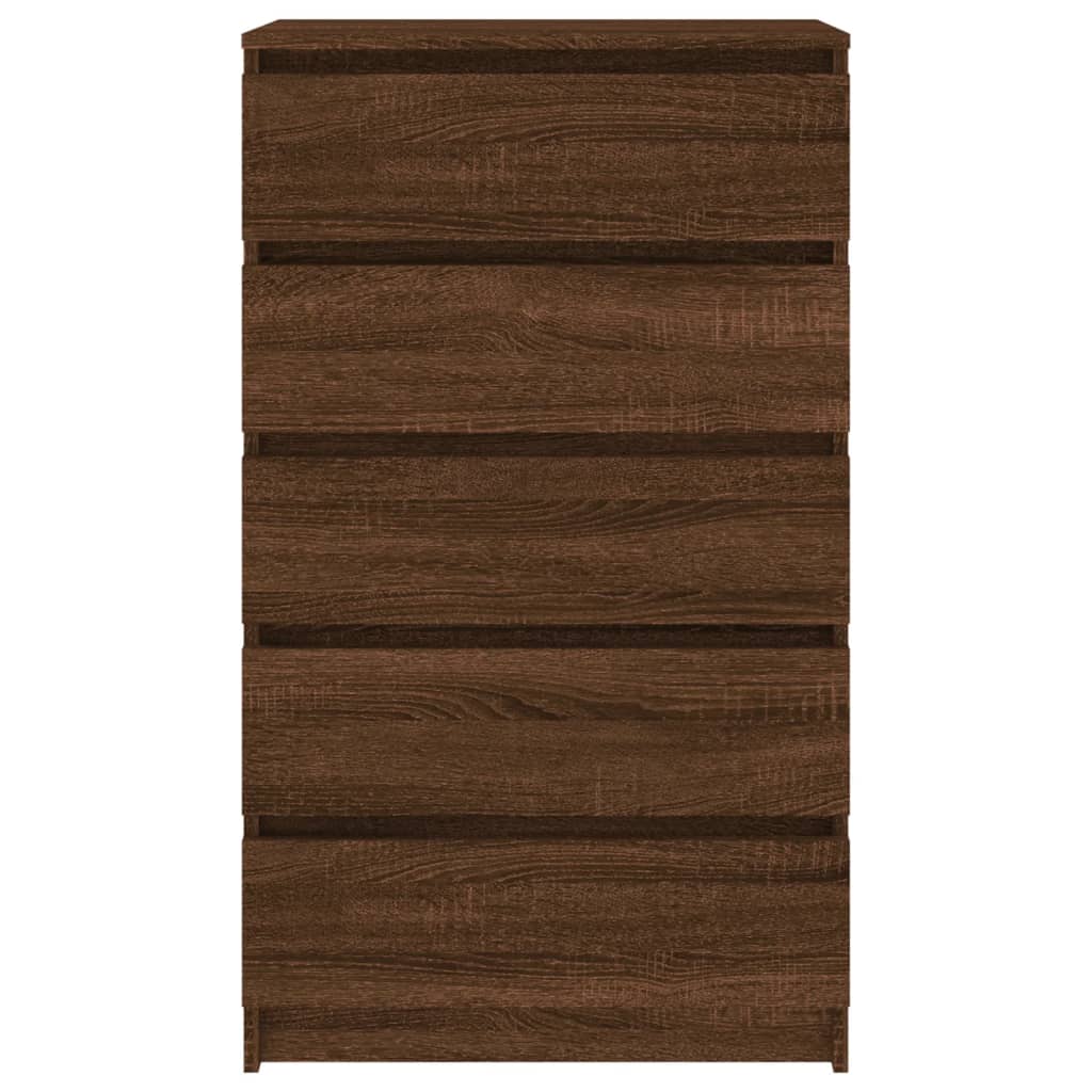 Drawer cabinet brown oak look 60x36x103 cm wood material